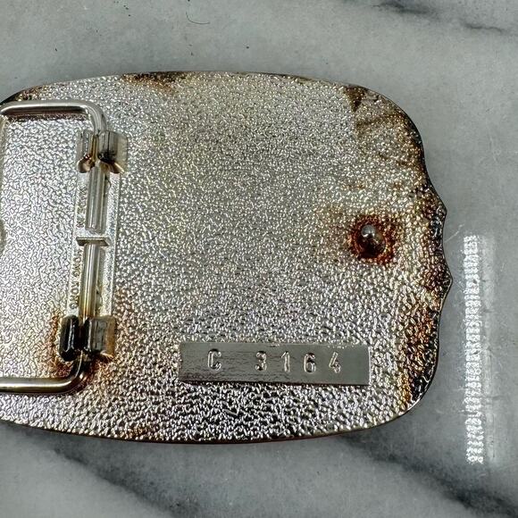 Gold and silver eagle belt buckle - Picture 4 of 4